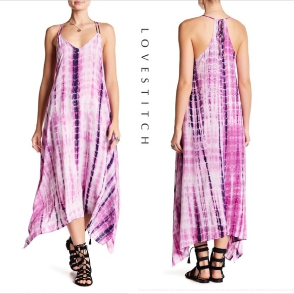 lovestitch Dresses & Skirts - Lovestitch Magenta Tie Dye Boho Long Dress NWT
